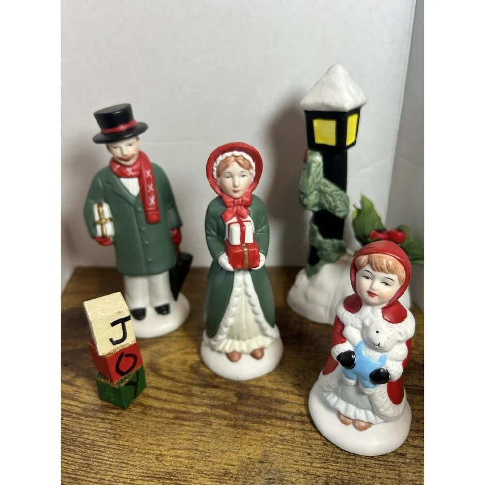 Vintage Christmas Carolers  Ceramic Vintage figures  Village Made In Philippines